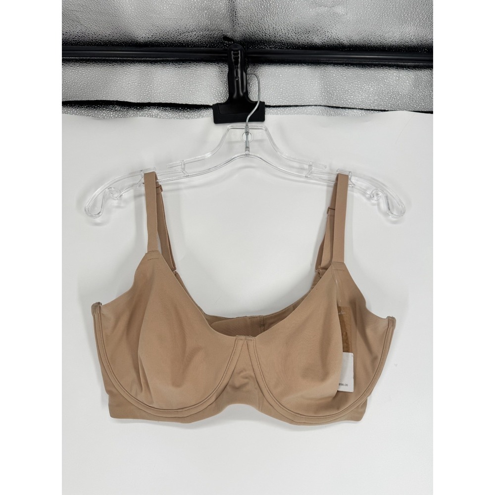 SKIMS Fits Everybody Unlined Demi Bra Womens Size 38DD Clay Tan Beige Underwired